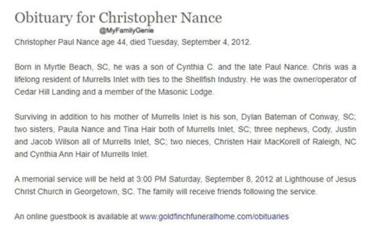Christopher Nance Death Cause & Obituary -What Happened To Noella Bergener’s Dad?