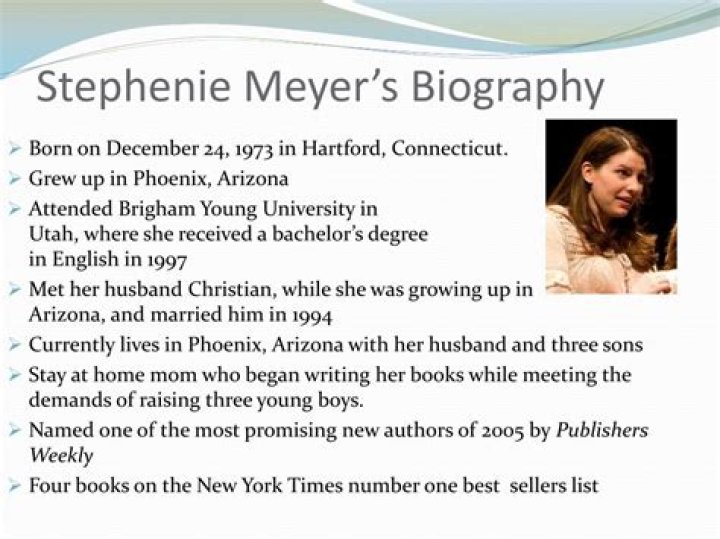 Stephenie Meyer’s biography, net worth, fact, career, awards and life story